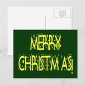 Vrolijk kerstfeest Sterrennacht Lettertype Feestdagenkaart (Voorkant / Achterkant)