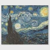 Vrolijk kerstfeest Sterrennacht van Vincent van Go Cadeaupapier (Vlak)