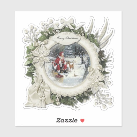 Vrolijk kerstfeest sticker (Vel)