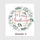 Vrolijk kerstfeest sticker (Vel)