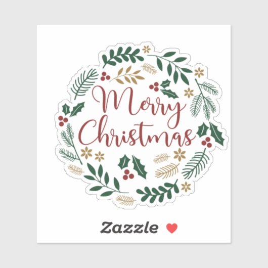 Vrolijk kerstfeest sticker (Vel)