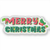 Vrolijk kerstfeest sticker (Voorkant)