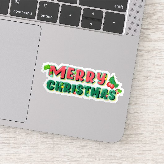 Vrolijk kerstfeest sticker (Detail)