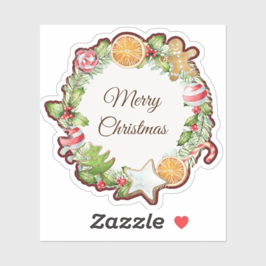 Vrolijk kerstfeest sticker (Vel)