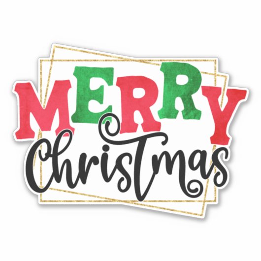 Vrolijk kerstfeest sticker (Voorkant)