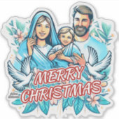 Vrolijk kerstfeest sticker (Voorkant)