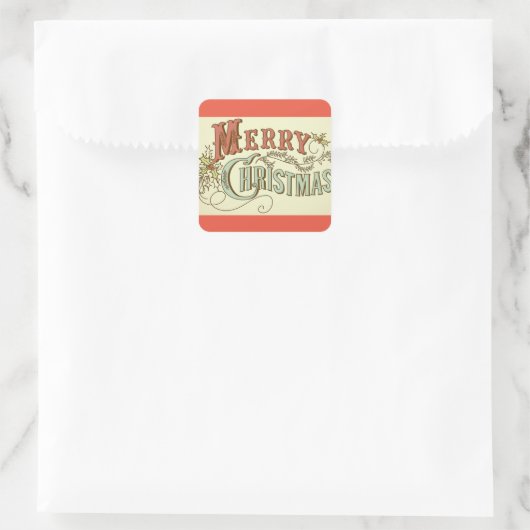 "Vrolijk kerstfeest" Sticker (Tas)