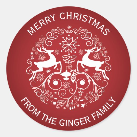 Vrolijk kerstfeest, Sticker en wervelingen (Voorkant)