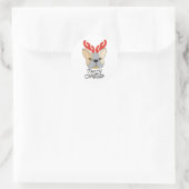 Vrolijk Kerstfeest Sticker Hond Xmas Design (Tas)