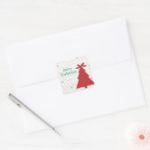 Vrolijk kerstfeest, Sticker met kerstbomen (Envelop)