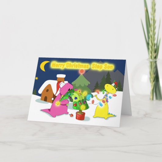 vrolijk kerstfeest stiefzoon feestdagen kaart (Voorkant)