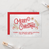 Vrolijk kerstfeest,  stijl kaart (Voorkant / Achterkant in situ)