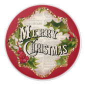 Vrolijk kerstfeest  stijlfeestdag keramische knop (Voorkant)