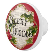 Vrolijk kerstfeest  stijlfeestdag keramische knop (Rechts)