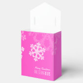 Vrolijk Kerstfeest Stijlvol Roze Sneeuwvlokken Pat Bedankdoosjes (Geopend)
