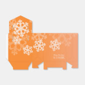 Vrolijk Kerstfeest Stijlvol Sinaasappel Sneeuwvlok Bedankdoosjes (Uitgevouwen)