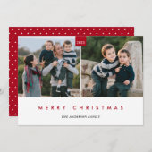 Vrolijk kerstfeest | Stijlvolle 2 foto Feestdagenkaart (Voorkant / Achterkant)