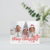 Vrolijk Kerstfeest Stijlvolle Lettering Foto Feestdagenkaart (Staand voorkant)