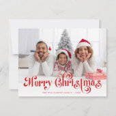 Vrolijk Kerstfeest Stijlvolle Lettering Foto Feestdagenkaart (Voorkant)