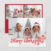 Vrolijk Kerstfeest Stijlvolle Lettering Foto Feestdagenkaart (Voorkant / Achterkant)