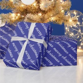 VROLIJK KERSTFEEST STIJLVOLLE MODERNE BLAUWE KLEUR CADEAUPAPIER