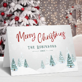 Vrolijk Kerstfeest Stijlvolle Rustieke Land Winter Feestdagen Kaart