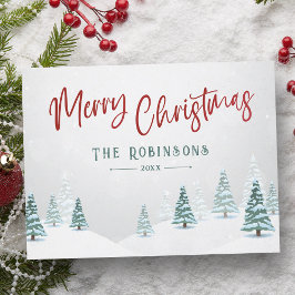 Vrolijk Kerstfeest Stijlvolle Rustieke Land Winter Feestdagenkaart