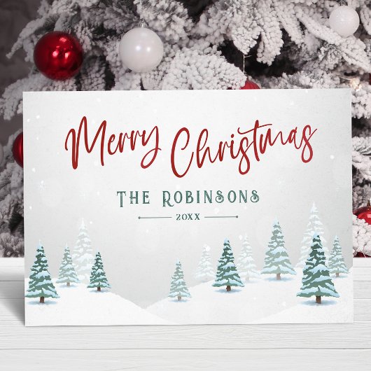 Vrolijk Kerstfeest Stijlvolle Rustieke Land Winter Feestdagenkaart