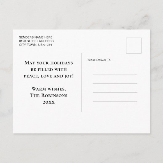 Vrolijk Kerstfeest Stijlvolle Rustieke Land Winter Feestdagenkaart (Achterkant)