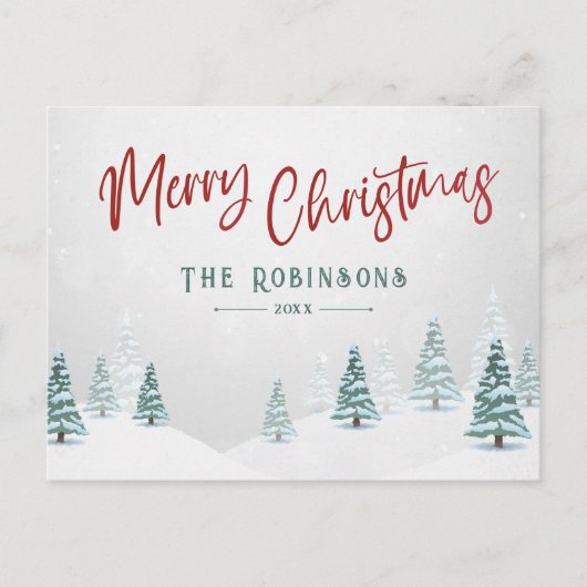 Vrolijk Kerstfeest Stijlvolle Rustieke Land Winter Feestdagenkaart (Voorkant)