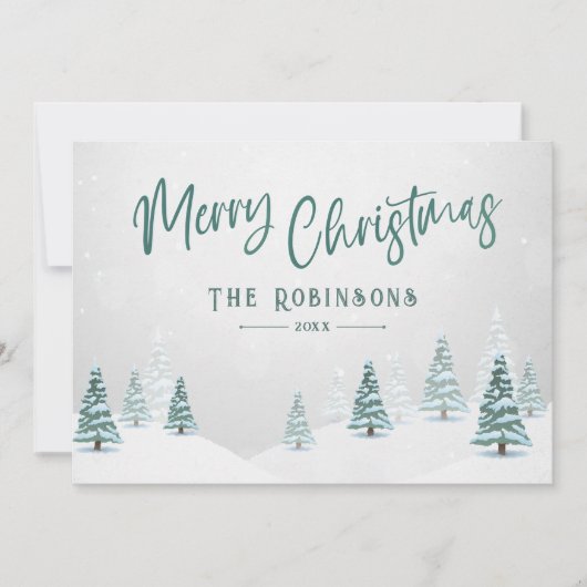 Vrolijk Kerstfeest Stijlvolle Rustieke Land Winter Feestdagenkaart (Voorkant)