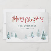 Vrolijk Kerstfeest Stijlvolle Rustieke Land Winter Feestdagenkaart (Voorkant)