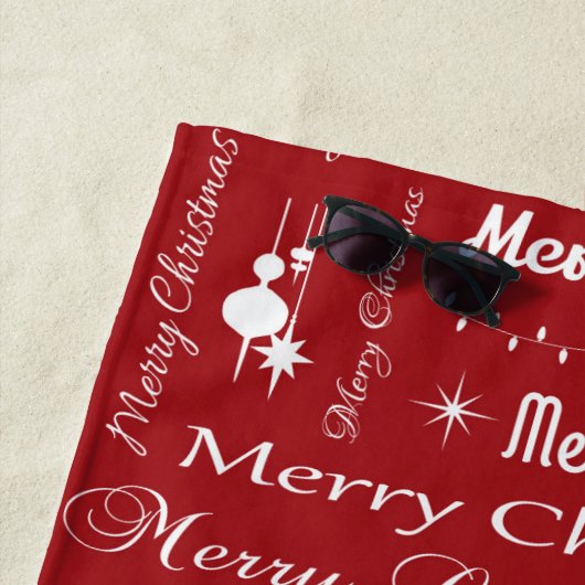 Vrolijk kerstfeest strandlaken (In situ)