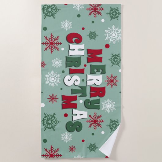 Vrolijk kerstfeest strandlaken (Voorkant)
