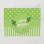 Vrolijk kerstfeest,  strepen en stippen briefkaart (Voorkant)