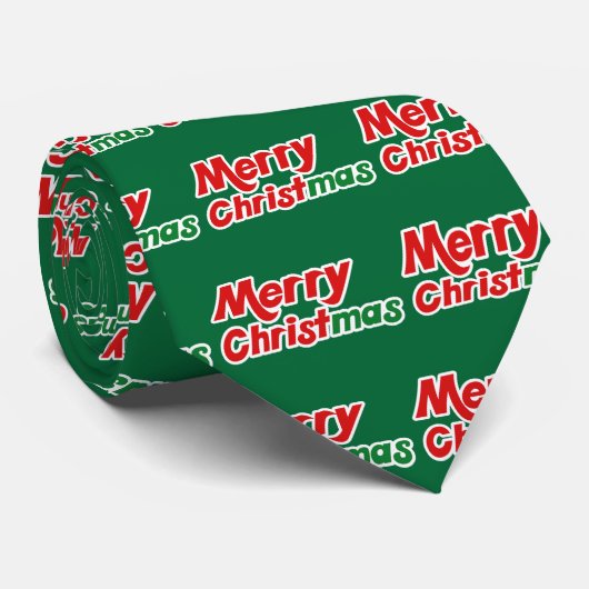 Vrolijk kerstfeest stropdas (Opgerold)
