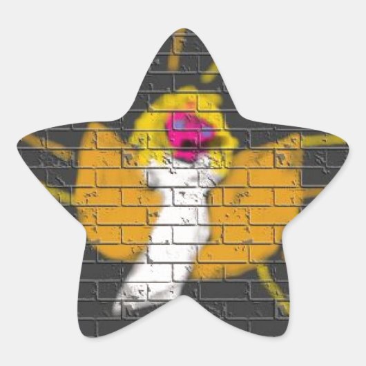 Vrolijk kerstfeest Sun Moon Angel, Art by Kids :) Ster Sticker (Voorkant)