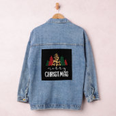 Vrolijk Kerstfeest SVG Luipaard Boom Denim Jacket (Hangar)