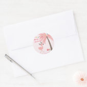 Vrolijk kerstfeest - Sweet Tropical Santa Flamingo Ronde Sticker (Envelop)