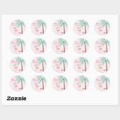 Vrolijk kerstfeest - Sweet Tropical Santa Flamingo Ronde Sticker (Vel)