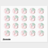 Vrolijk kerstfeest - Sweet Tropical Santa Flamingo Ronde Sticker (Vel)