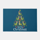 Vrolijk kerstfeest T Rex Boys Kinder kerstboom Rex Deurmat (Voorkant)