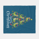 Vrolijk kerstfeest T Rex Boys Kinder kerstboom Rex Fleece Deken (Voorkant (Horizontaal))