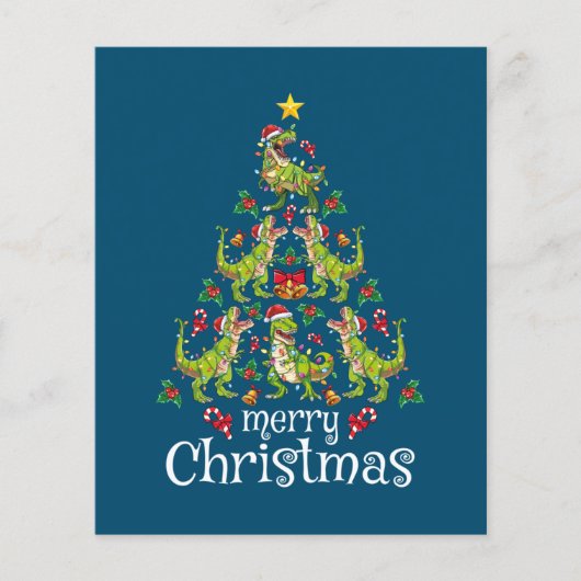 Vrolijk kerstfeest T Rex Boys Kinder kerstboom Rex Flyer (Voorkant)