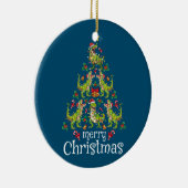Vrolijk kerstfeest T Rex Boys Kinder kerstboom Rex Keramisch Ornament (Rechts)