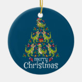 Vrolijk kerstfeest T Rex Boys Kinder kerstboom Rex Keramisch Ornament (Voorkant)