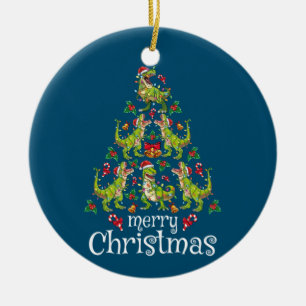 Vrolijk kerstfeest T Rex Boys Kinder kerstboom Rex Keramisch Ornament