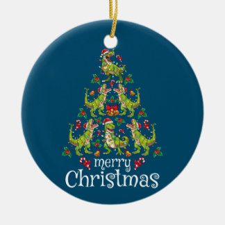 Vrolijk kerstfeest T Rex Boys Kinder kerstboom Rex Keramisch Ornament