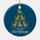 Vrolijk kerstfeest T Rex Boys Kinder kerstboom Rex Keramisch Ornament (Achterkant)