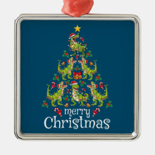 Vrolijk kerstfeest T Rex Boys Kinder kerstboom Rex Metalen Ornament
